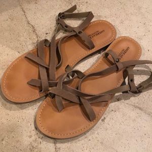 American Eagle suede strappy sandals